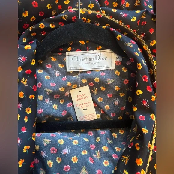 🔥🔥🔥Christian Dior Vintage Loungewear Floral Print Long Dress Size: M NWT - Picture 5 of 5